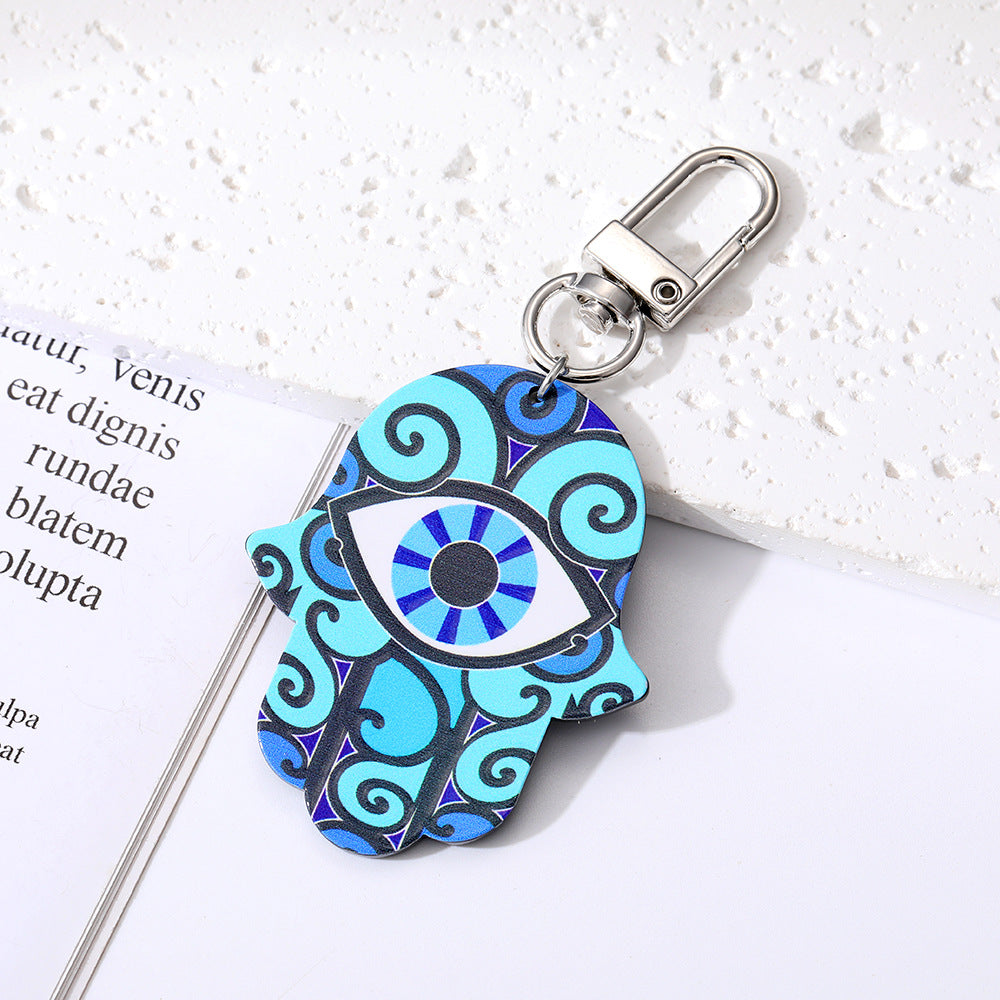 Wholesale 5pcs/pack Tribal Style Devil's Eye Plate Keychain